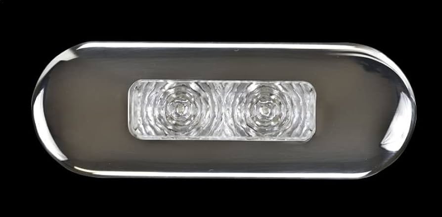 00159-SSBU Flush Mount LED Lamp, SS Cover R1 0.7 Watt only "Blue"